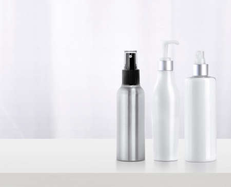 Bathroom amenities, shampoo mock-up productの写真素材