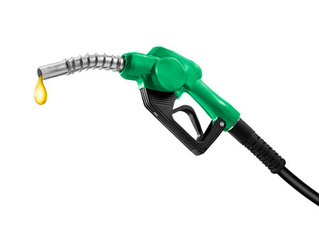 Isolated oil drops from a gas station on a white backgroundの写真素材