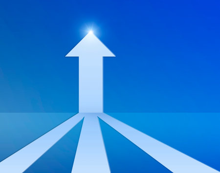 Business competition. on the arrow path. 3d renderの写真素材