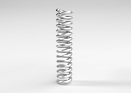 spring steel with shadow on white background isolation. 3d renderの写真素材