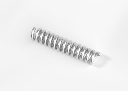 spring steel with shadow on white background isolation. 3d renderの写真素材
