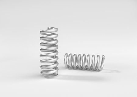 spring steel with shadow on white background isolation. 3d renderの写真素材