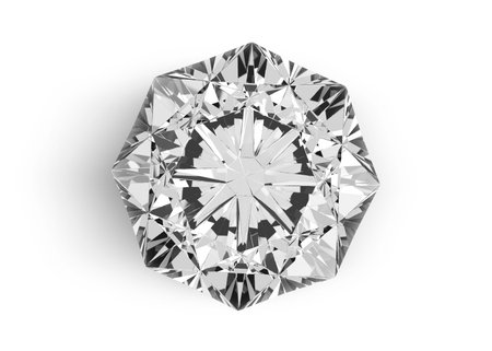 Dazzling diamond on white background. 3D render