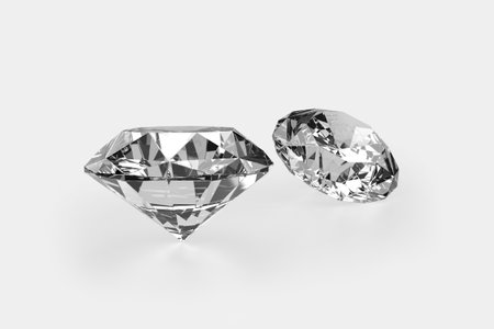 Dazzling diamond on white backgroundの写真素材