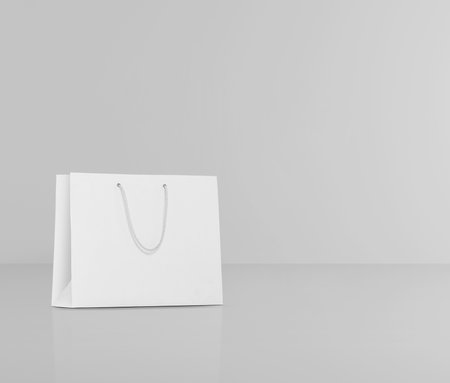 Empty shopping bags for advertising and brandingの写真素材