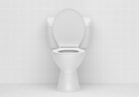 Toilet bowl in the bathroomの写真素材