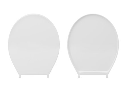 White lid for toilet seat isolated on white backgroundの写真素材