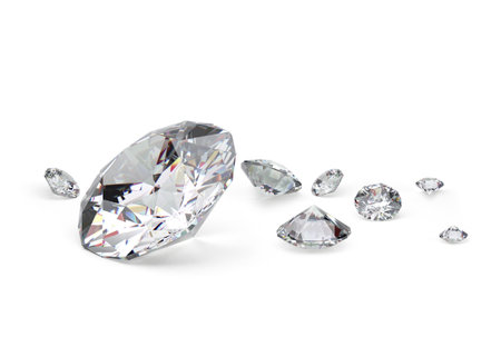 diamond on white background with high qualityの写真素材