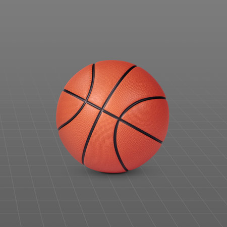 Basketball. On gray background graphic linesの写真素材