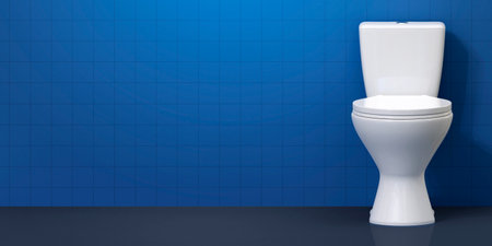 Modern blue toilet room interiorの写真素材