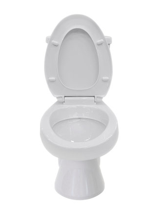 Toilet bowls on white background