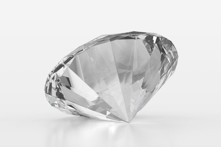 Dazzling diamond  with high quality on a white backgroundの写真素材