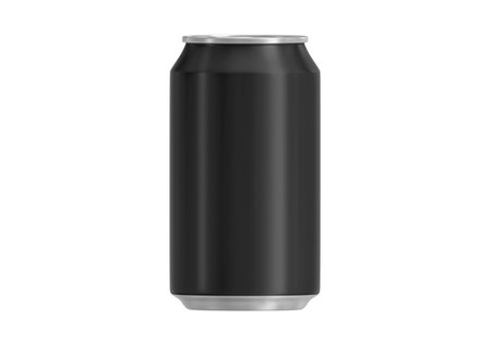 Black soda aluminum can on white backgroundの写真素材