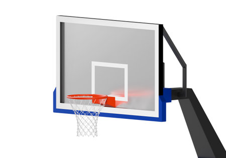 Professional basketball hoop and backboard Side viewの写真素材