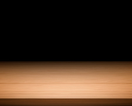 Empty wooden table on dark background Empty Space for display your productsの写真素材