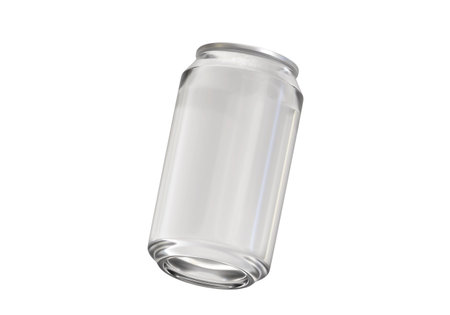Mockup of transparent aluminum bottle with liquidの写真素材