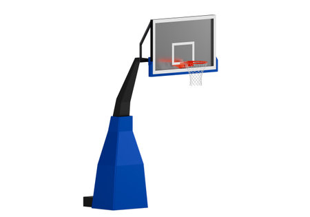 Professional basketball hoop on white backgroundの写真素材
