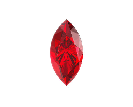 Red dazzling diamond with high quality on a white background