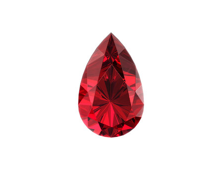 Red dazzling diamond with high quality on a white background