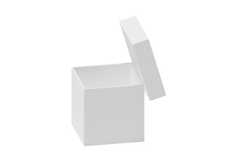 White Open Gift Box Isolated on a White Background