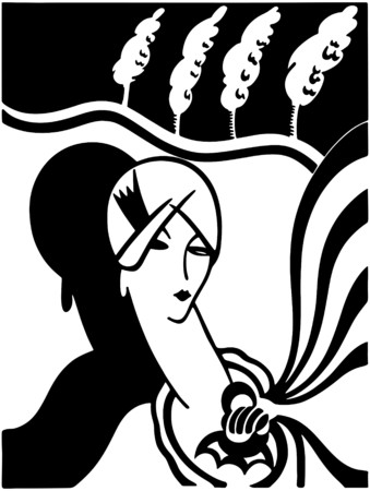 Art Deco Fashion Modelのイラスト素材