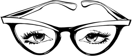 Cat Eye Glassesのイラスト素材