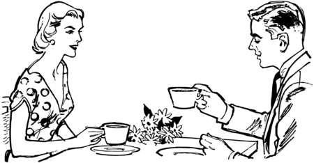 Couple Having Teaのイラスト素材