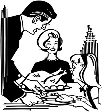 Dad Serving Turkeyのイラスト素材