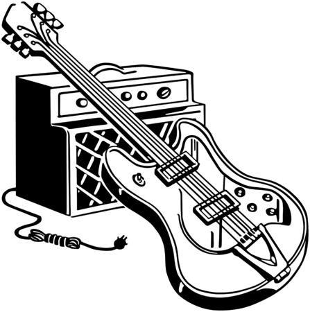 Electric Guitar And Amplifierのイラスト素材