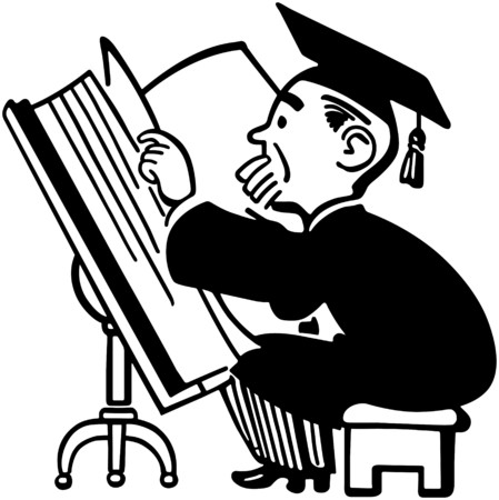 Grad Studying Big Bookのイラスト素材