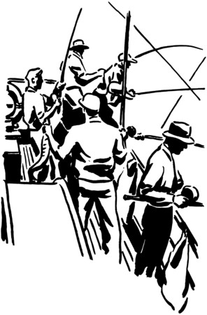 Group Of Fishermenのイラスト素材
