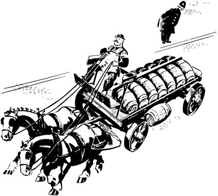 Horse And Cart Deliveryのイラスト素材