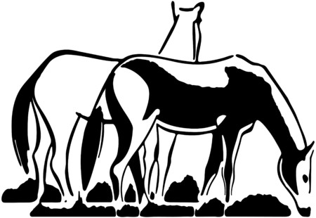 Horses Grazingのイラスト素材