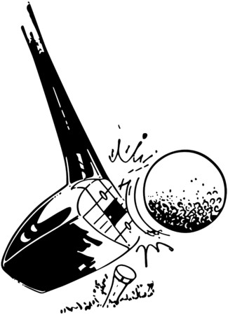 Golf Club Hitting Ballのイラスト素材