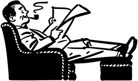 Man Relaxing In Easy Chairのイラスト素材