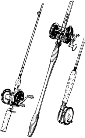 Group Of Fishing Rodsのイラスト素材