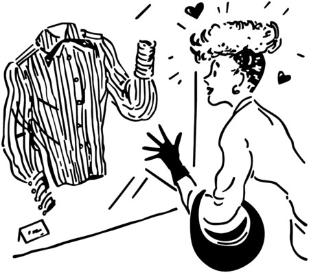 Lady Window Shoppingのイラスト素材