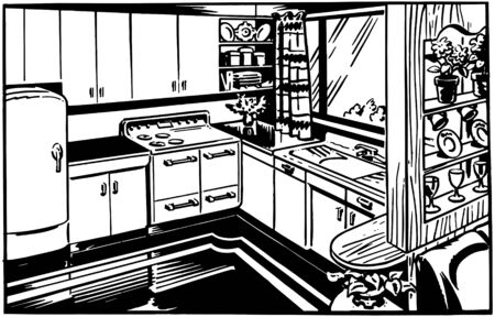 Retro Kitchenのイラスト素材