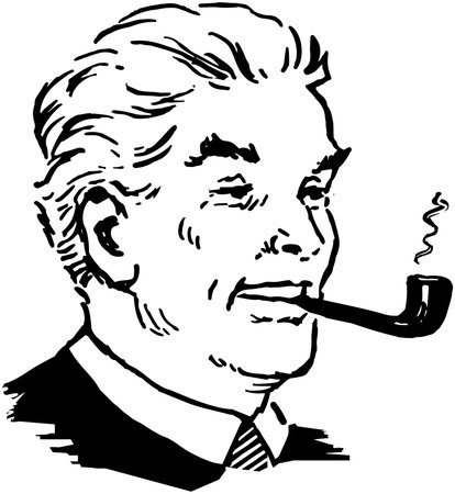 Man Smoking Pipeのイラスト素材
