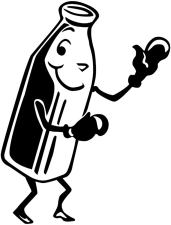 Milk Bottle With Boxing Glovesのイラスト素材