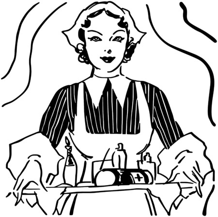 Nurse With Tray Of Medicineのイラスト素材