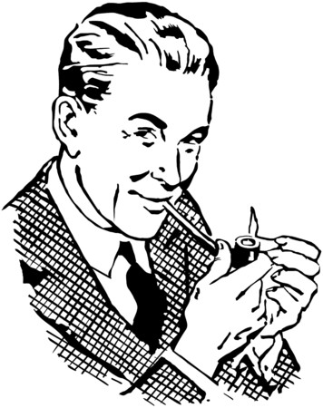 Retro Dad With Pipeのイラスト素材