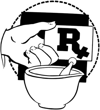 RX Card In Hand And Mortarのイラスト素材