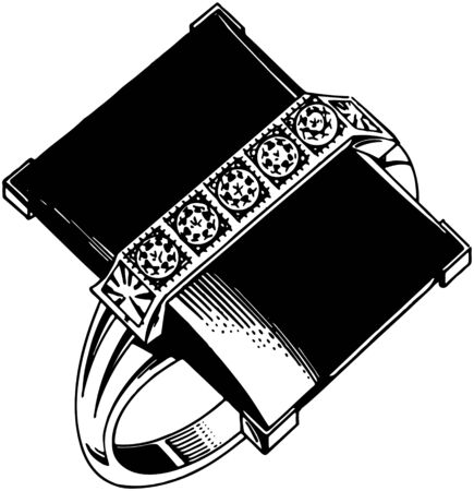 Square Onyx Ringのイラスト素材