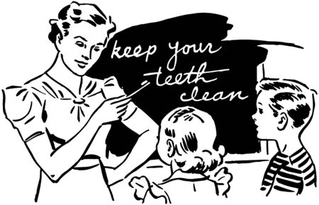 Teacher And Kids In Classroomのイラスト素材