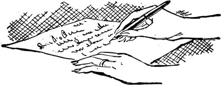 Writing A Letterのイラスト素材