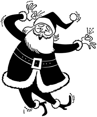 Funny Santa - Retro Clipart Illustrationの写真素材