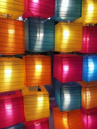Colorful lamps create wonderful lightingの素材