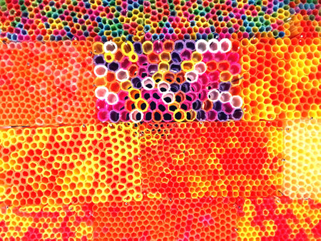 Colorful straw backgroundの素材