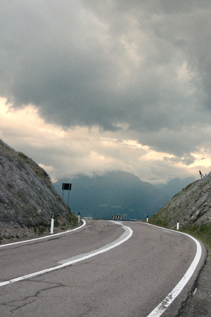 top of the pass road in the alpsの写真素材